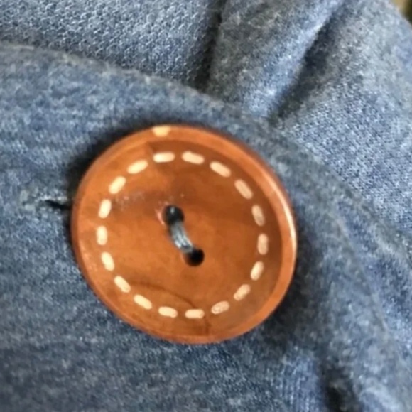 Bobeau Blue Wrap/Cape With One Button Closure Oversized Soft Cozy Long Sleeves - Picture 6 of 10